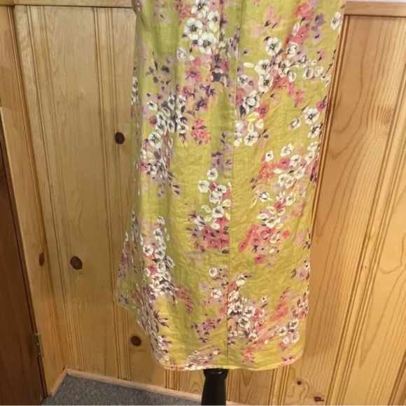 Bellambria Yellow Floral Linen Dress Sz-XS - Picture 9 of 9